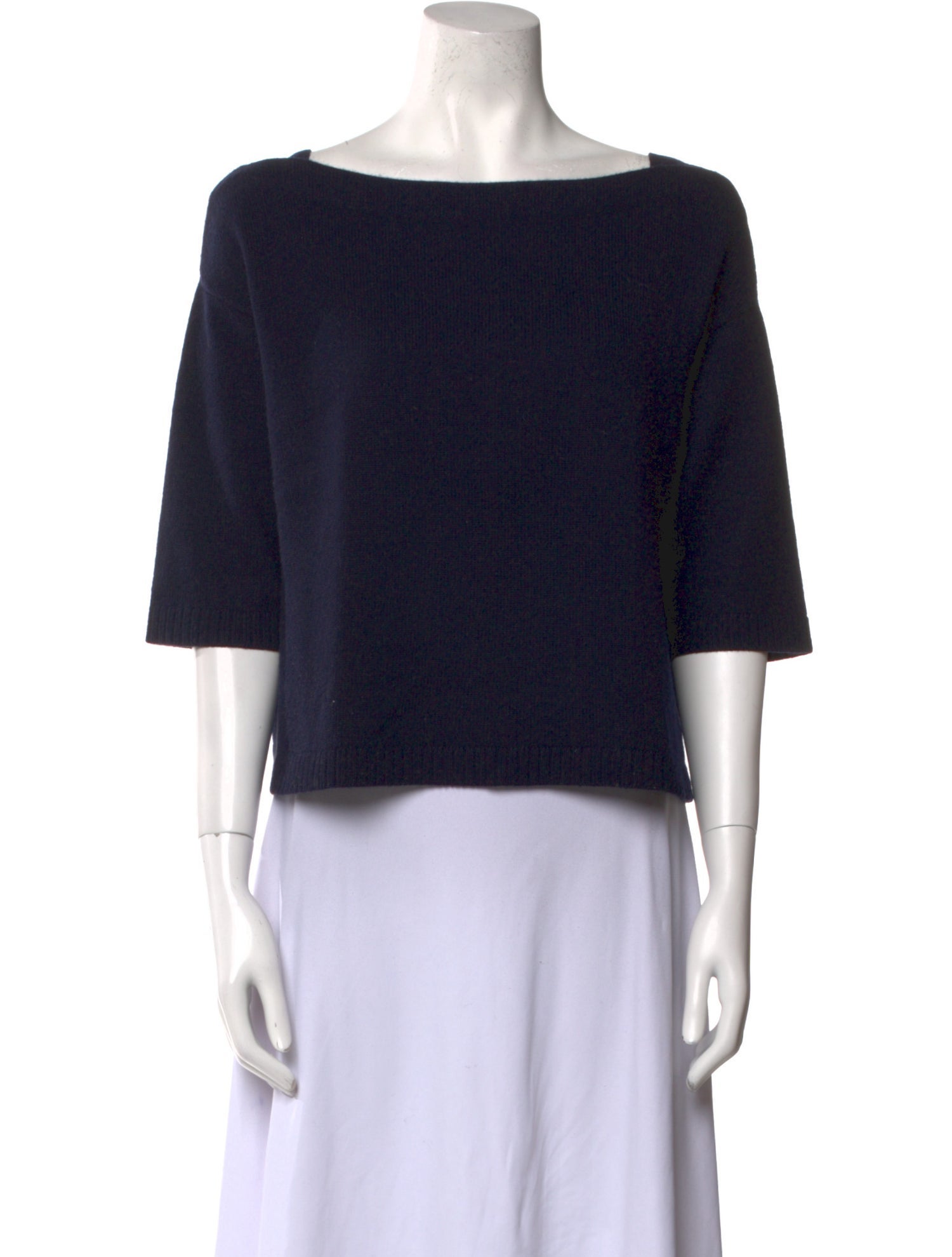 Valentino Cashmere Bateau Neckline Crop Top