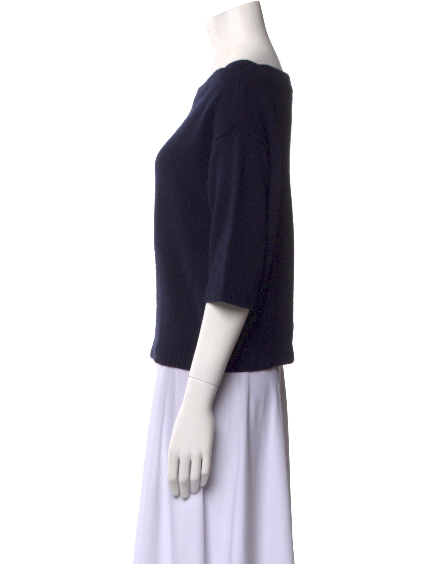 Valentino Cashmere Bateau Neckline Crop Top