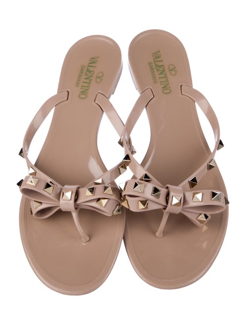 Valentino Rockstud Accents Rubber Slides