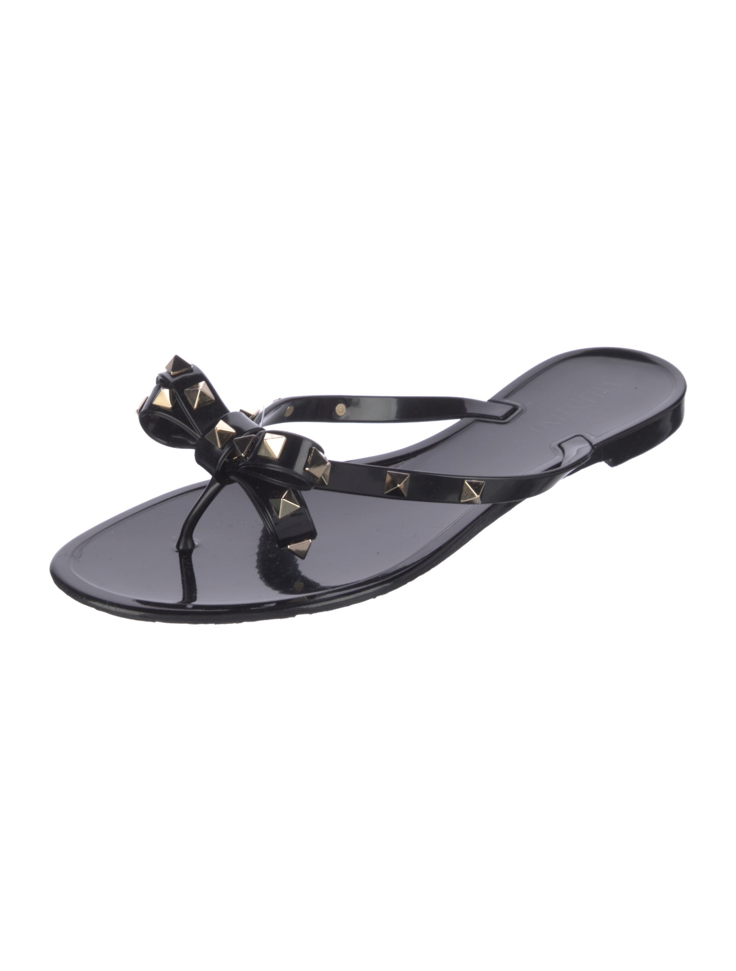 Valentino Rubber Bow Accents Slides