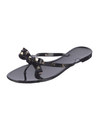 Valentino Rubber Bow Accents Slides