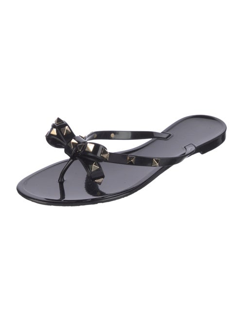 Valentino Rubber Bow Accents Slides