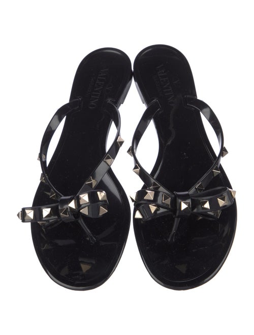 Valentino Rubber Bow Accents Slides