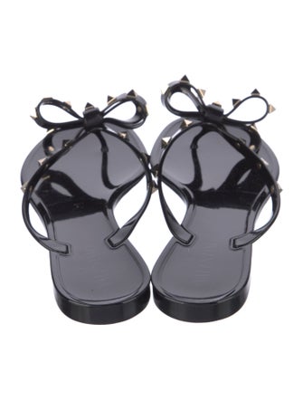 Valentino Rubber Bow Accents Slides