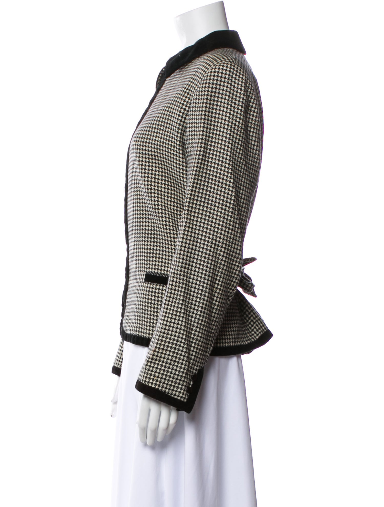 Valentino Wool Houndstooth Print Blazer