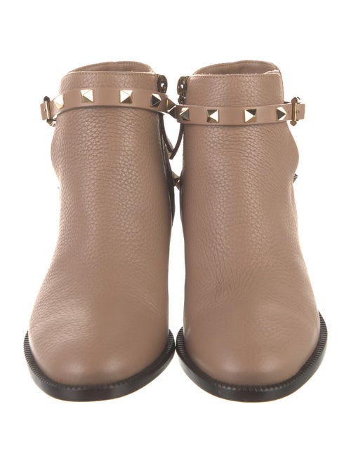 Valentino Rockstud Accents Leather Moto Boots