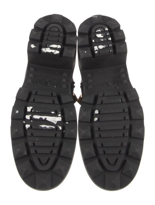 Valentino Rockstud Accents Leather Combat Boots