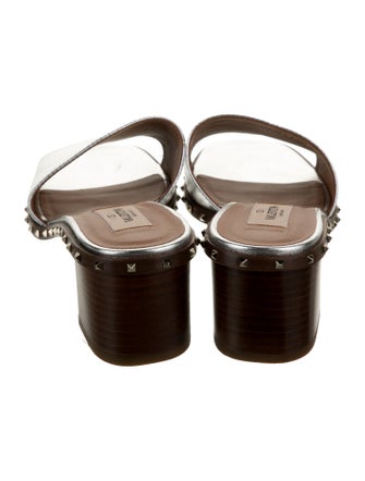 Valentino Rockstud Accents Leather Mules