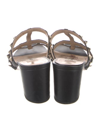 Valentino Rockstud Accents Leather Slides