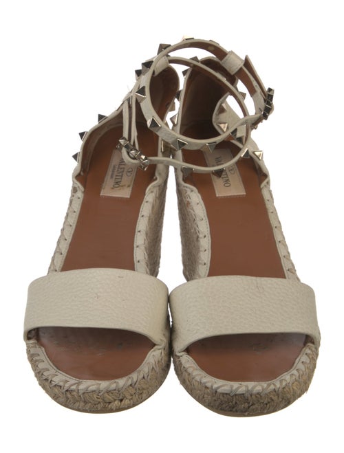 Valentino Leather Studded Accents Espadrilles