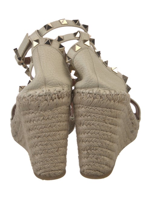 Valentino Leather Studded Accents Espadrilles