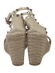 Valentino Leather Studded Accents Espadrilles