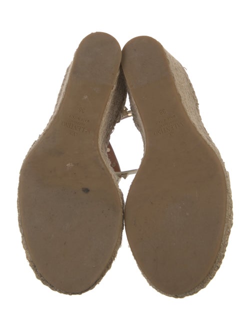 Valentino Leather Studded Accents Espadrilles