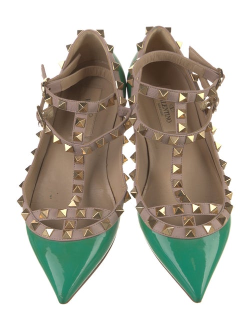 Valentino Rockstud Accents Patent Leather Ballet Flats