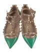 Valentino Rockstud Accents Patent Leather Ballet Flats