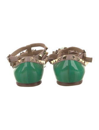 Valentino Rockstud Accents Patent Leather Ballet Flats