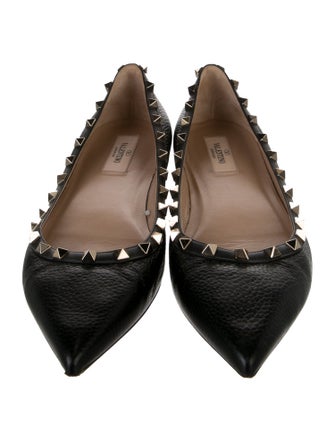 Valentino Rockstud Accents Leather Ballet Flats