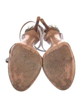 Valentino Leather Colorblock Pattern T-Strap Sandals