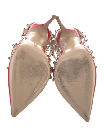 Valentino Rockstud Accents Patent Leather T-Strap Pumps