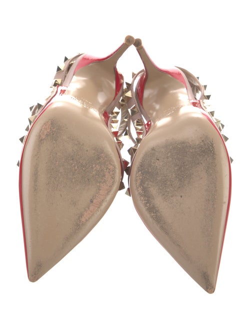 Valentino Rockstud Accents Patent Leather T-Strap Pumps