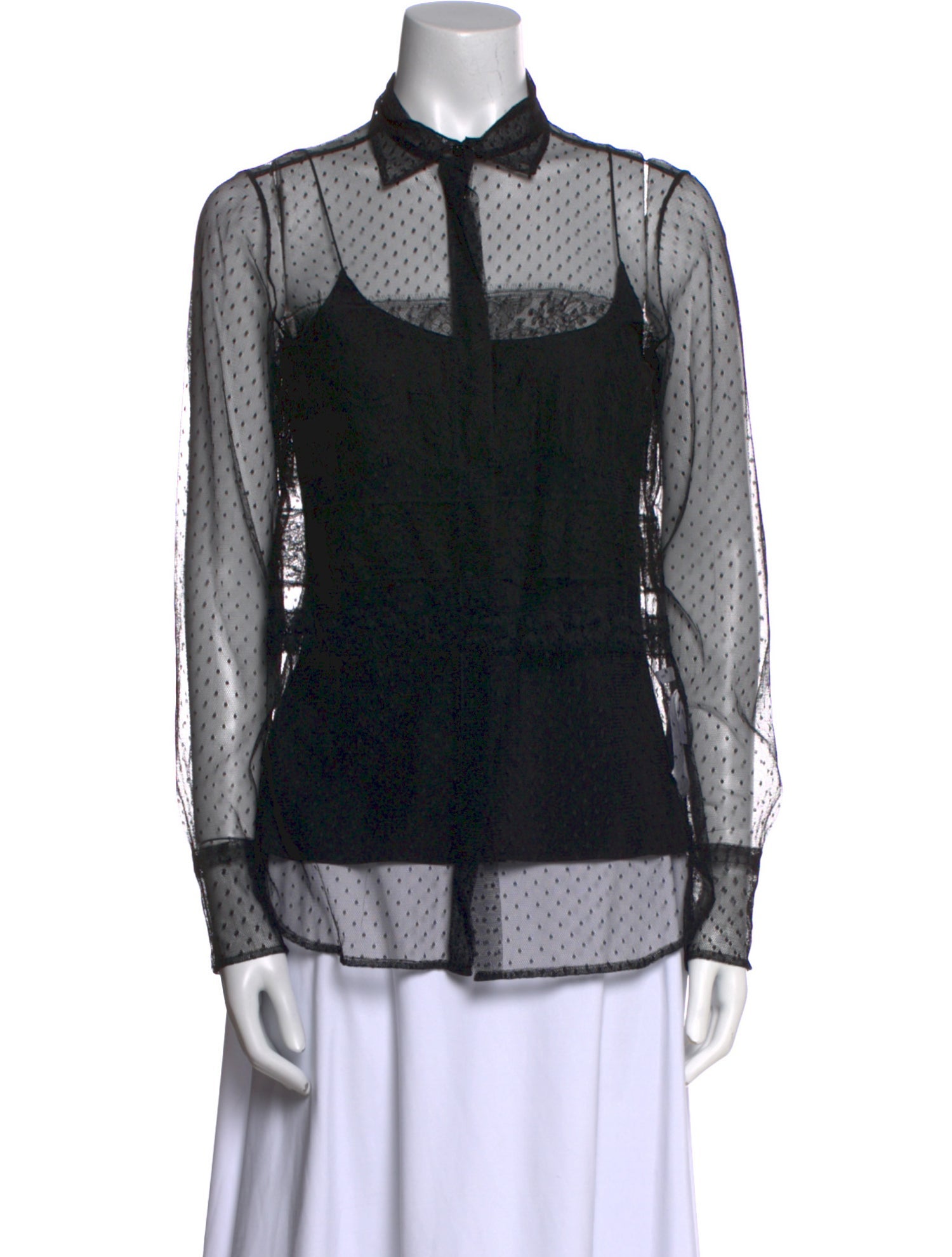 Valentino Printed Long Sleeve Button-Up Top