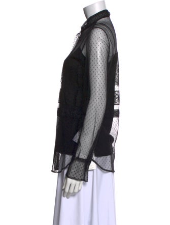 Valentino Printed Long Sleeve Button-Up Top