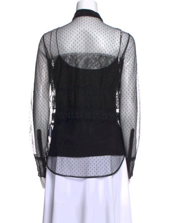 Valentino Printed Long Sleeve Button-Up Top