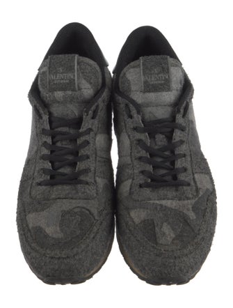 Valentino Rockstud Accents Wool Sneakers