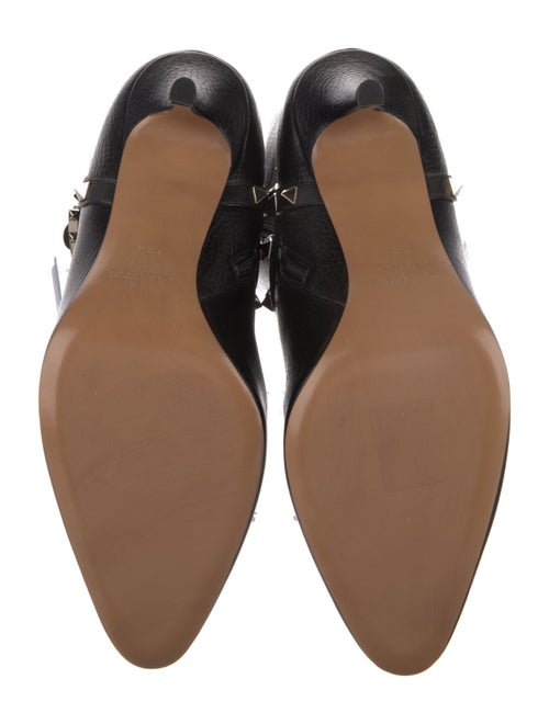 Valentino Rockstud Accents Leather Lace-Up Boots