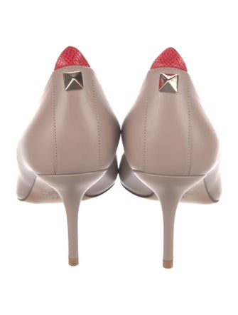 Valentino Rockstud Accents Leather Pumps