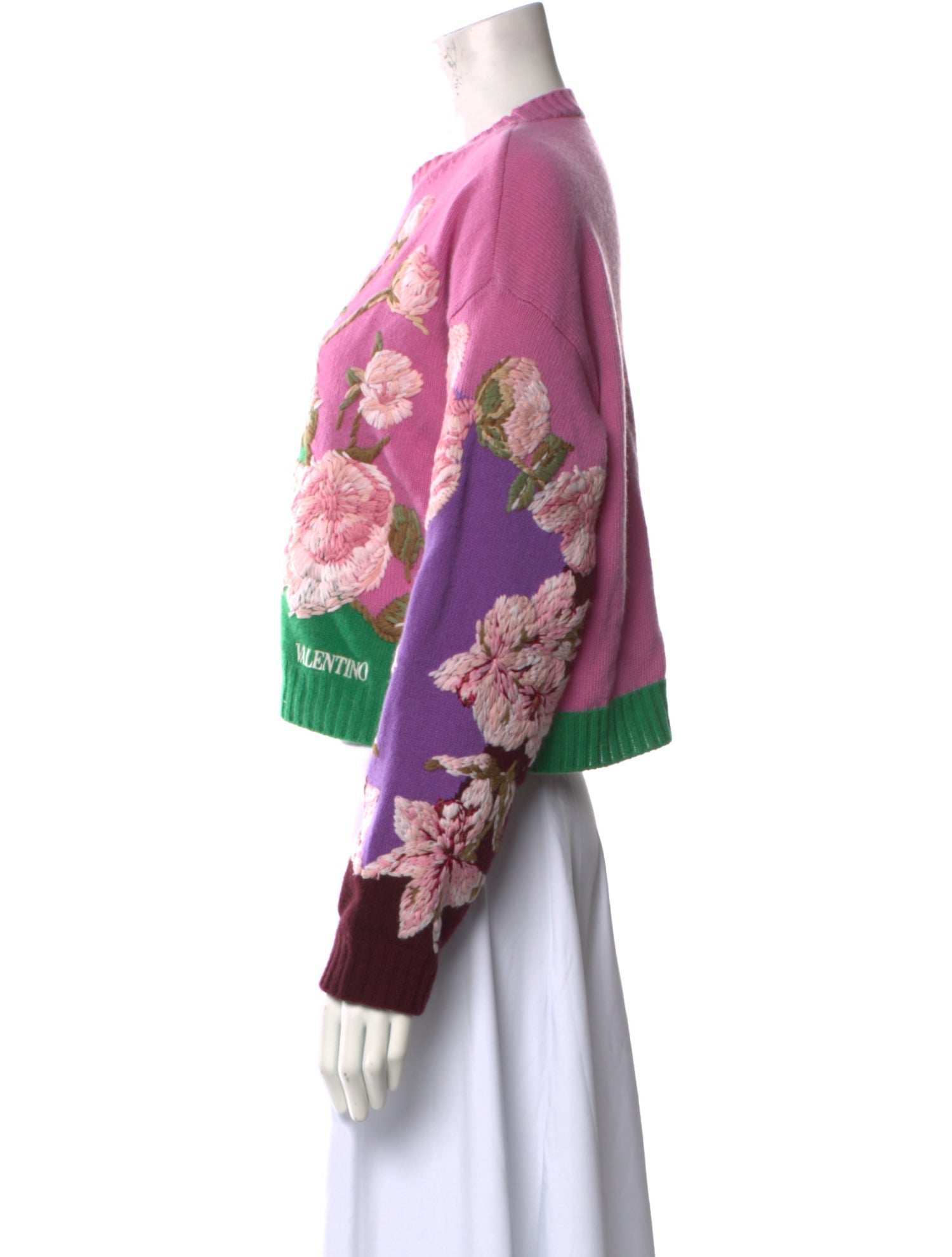 Valentino Virgin Wool Floral Print Sweater