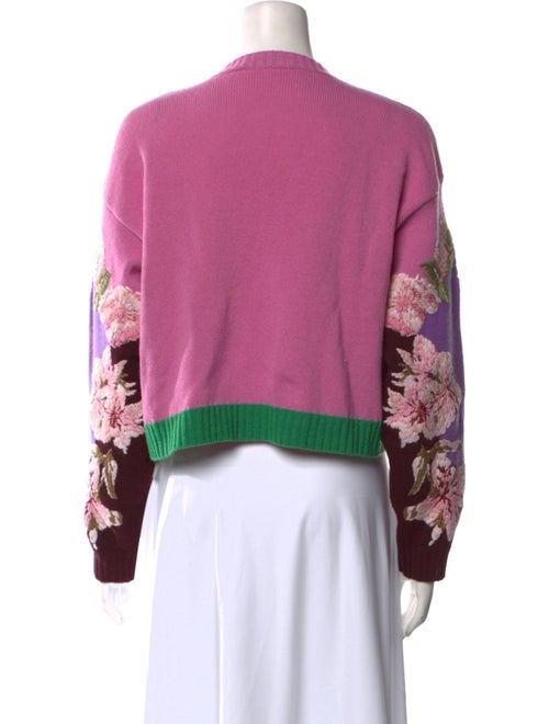 Valentino Virgin Wool Floral Print Sweater
