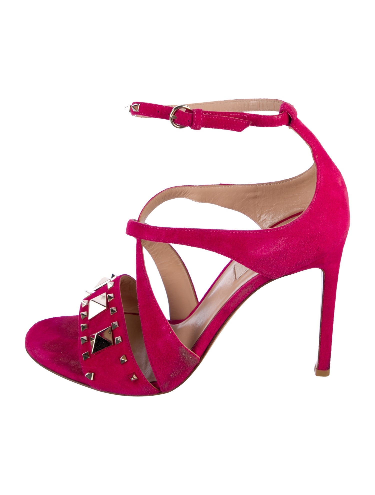 Valentino Rockstud Accents Suede Sandals