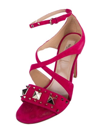Valentino Rockstud Accents Suede Sandals