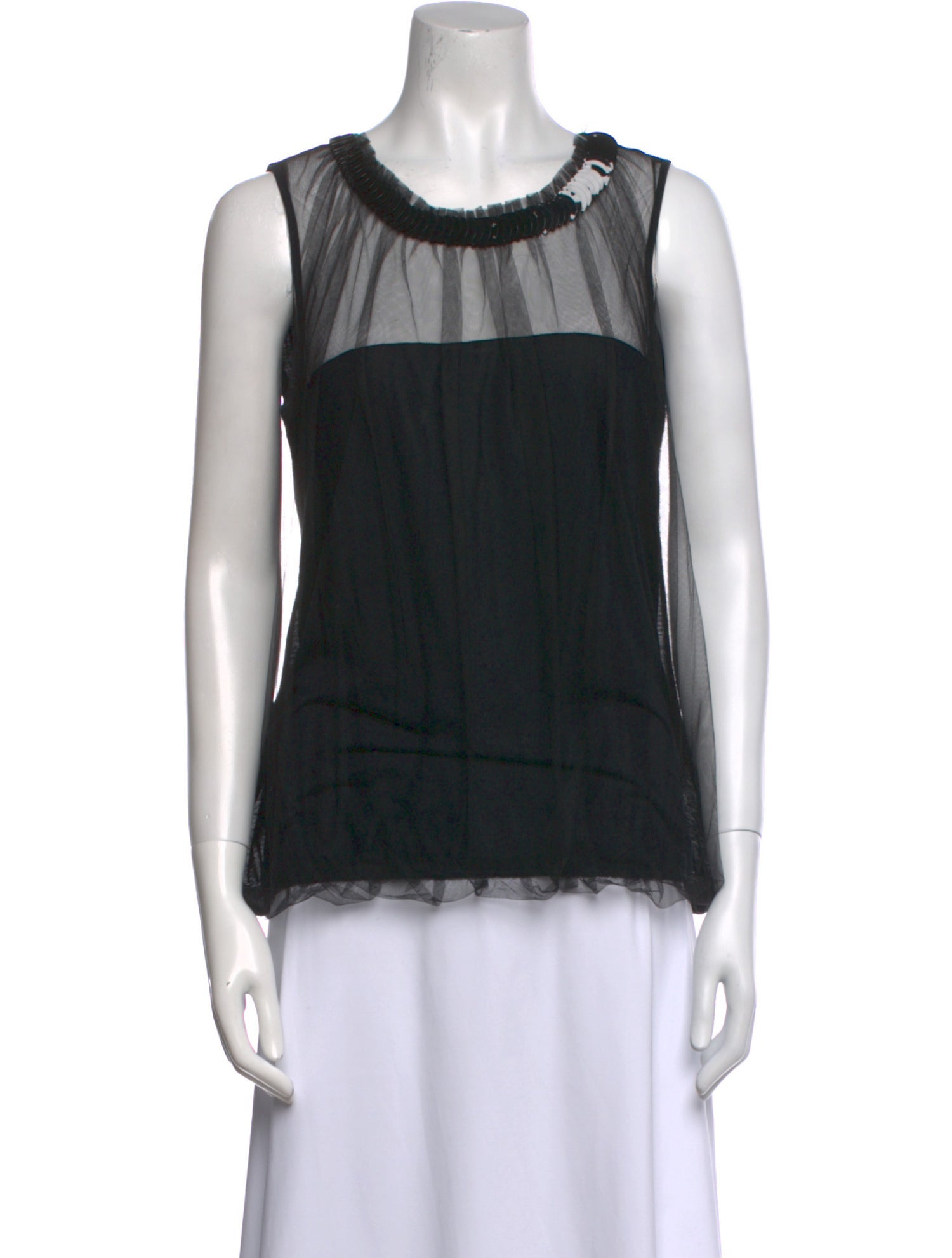 Valentino Scoop Neck Sleeveless Top