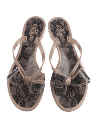 Valentino Rubber Lace Pattern Slides