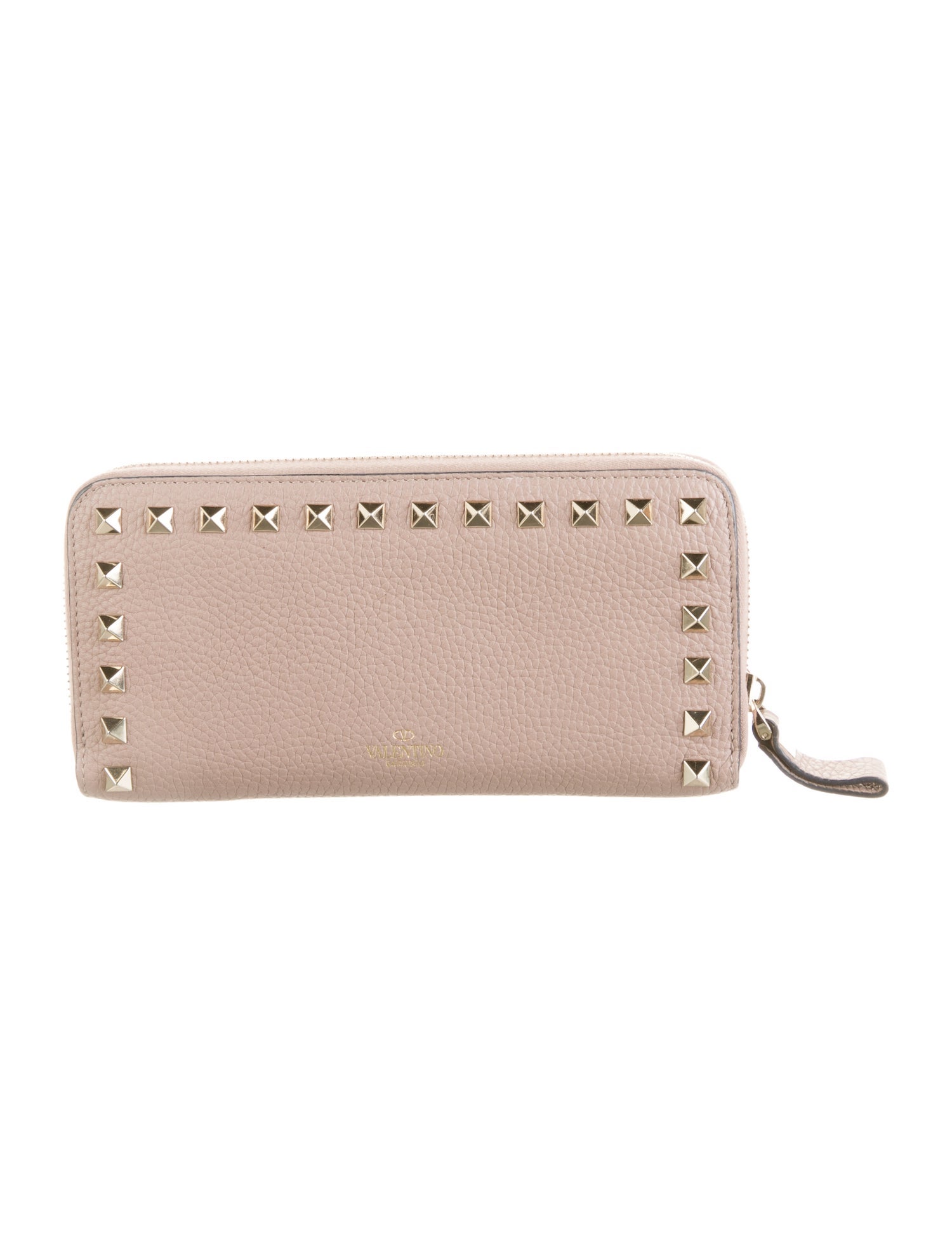 Valentino Rockstud Accents Leather Continental Wallet