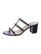 Valentino Rockstud Accents Leather Slides