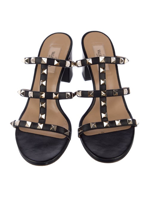 Valentino Rockstud Accents Leather Slides