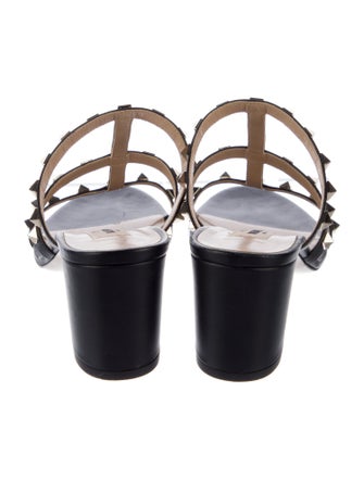 Valentino Rockstud Accents Leather Slides