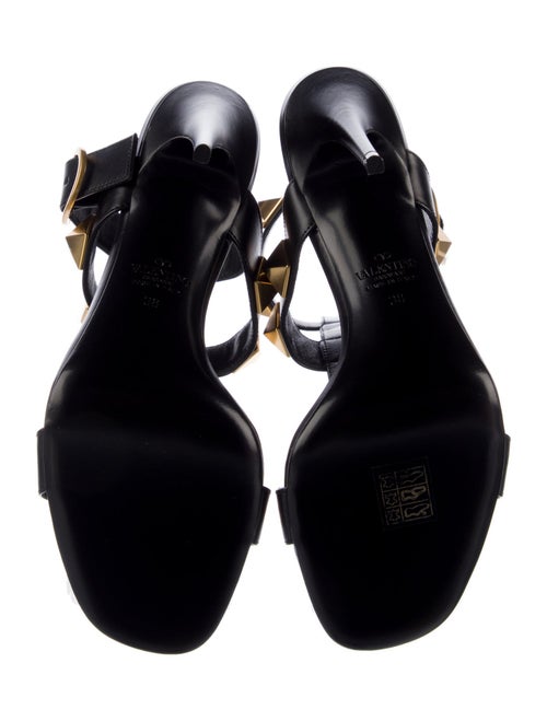 Valentino Rockstud Accents Leather T-Strap Sandals
