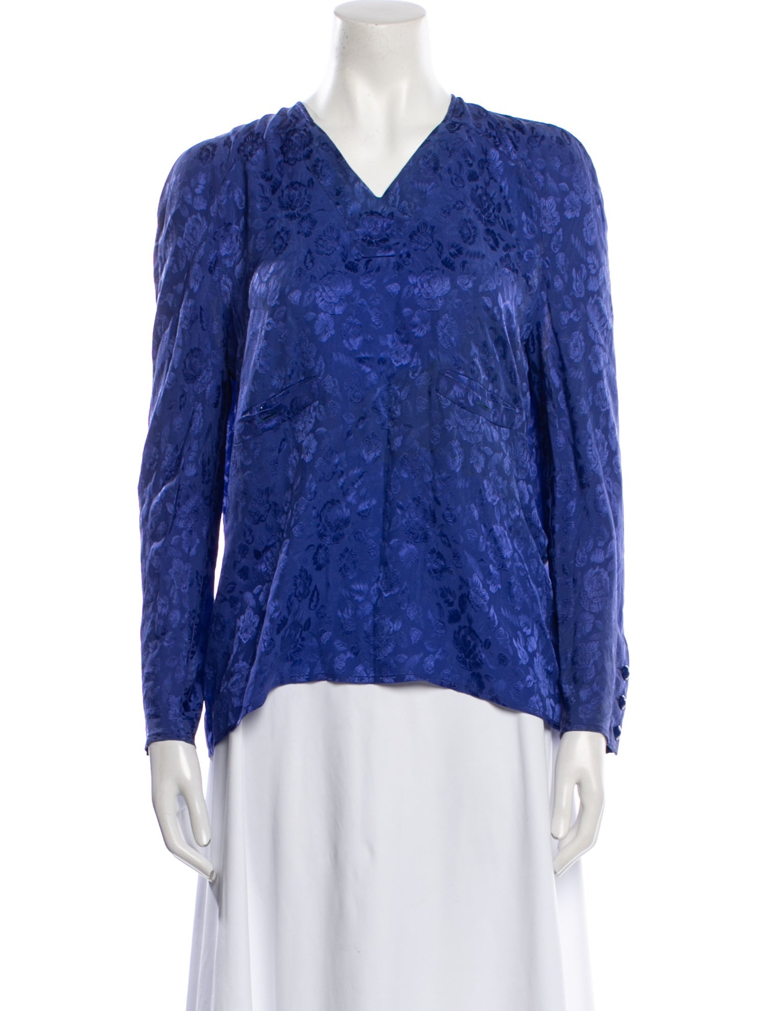 Valentino Animal Print V-Neck Blouse