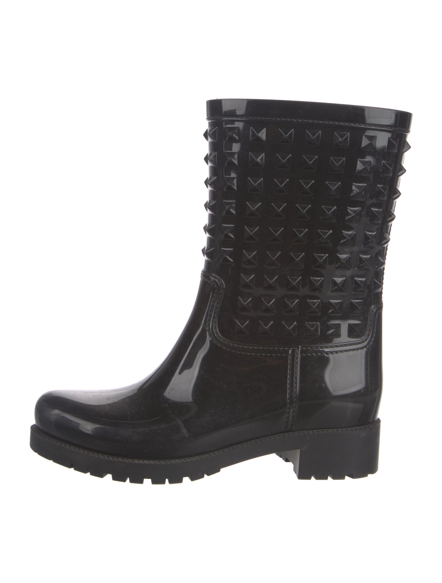 Valentino Rockstud Accents Rubber Rain Boots