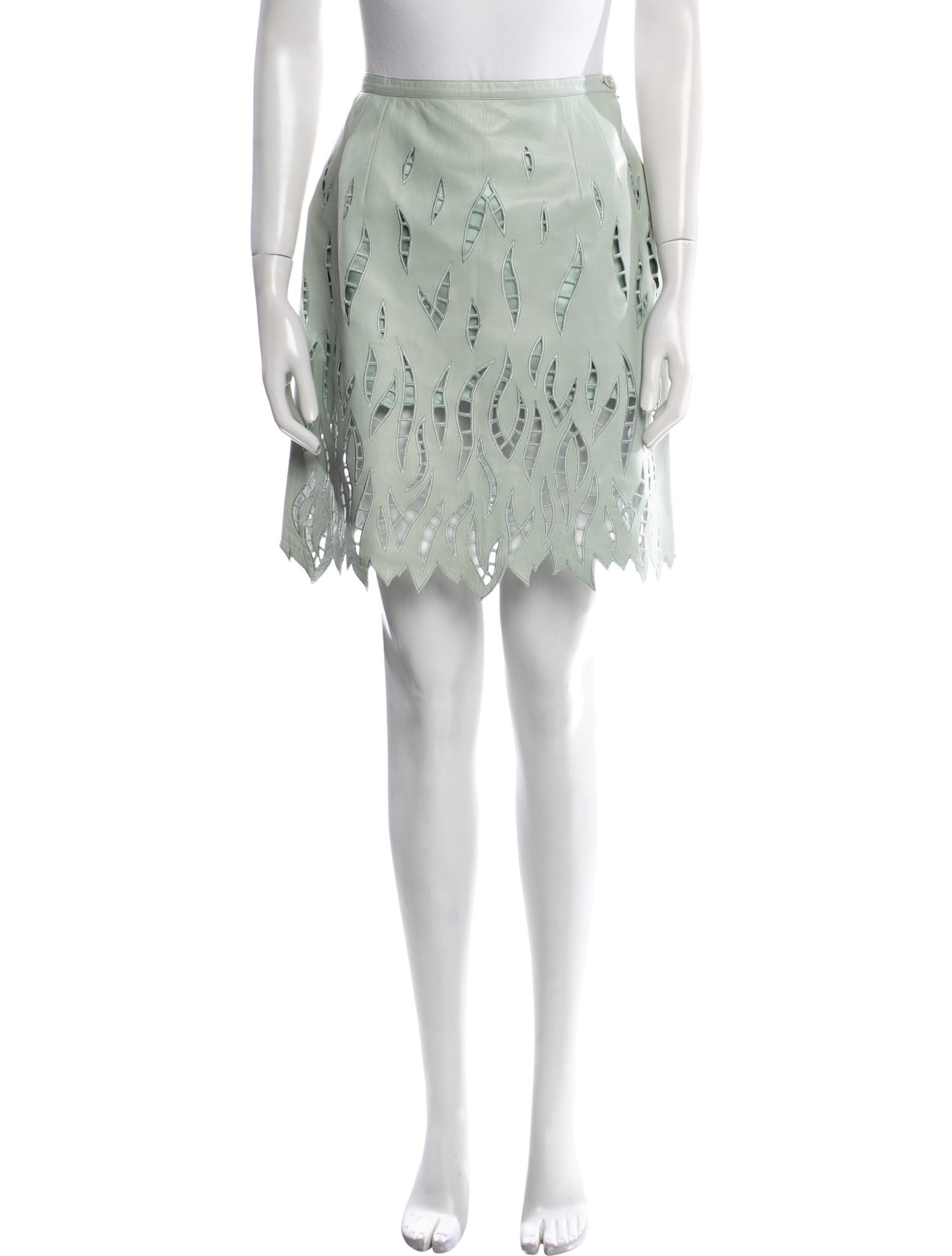 Valentino Lambskin Knee-Length Skirt