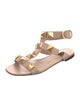 Valentino Rockstud Accents Leather T-Strap Sandals
