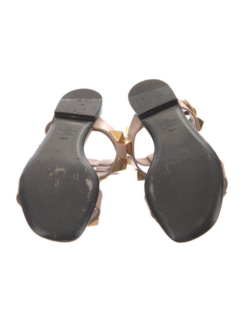Valentino Rockstud Accents Leather T-Strap Sandals