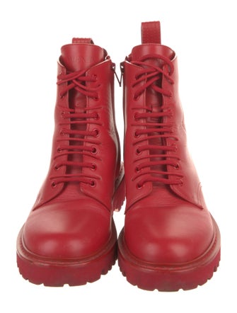 Valentino Leather Combat Boots