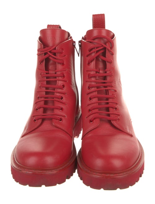 Valentino Leather Combat Boots