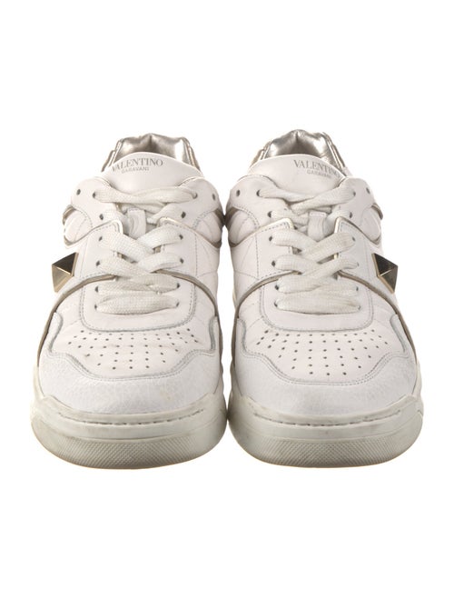 Valentino Rockstud Accents Leather Sneakers
