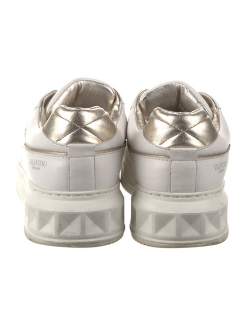 Valentino Rockstud Accents Leather Sneakers